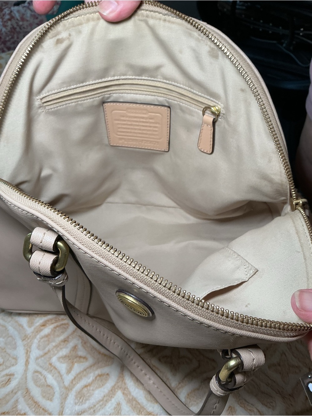 Coach Dome Satchel Handbag – Blush Beige Leather - Picture 8 of 9